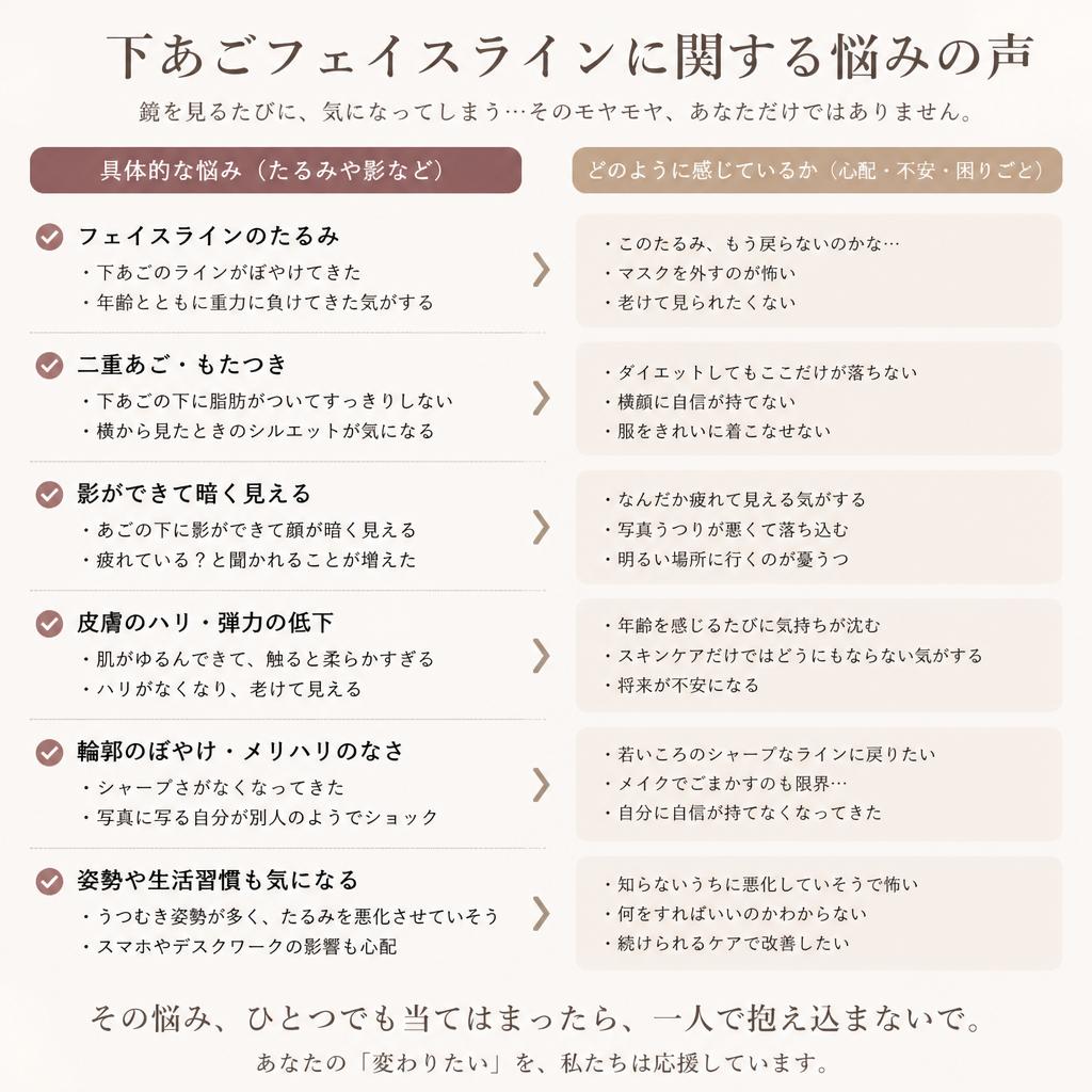 下あごフェイスラインの悩み