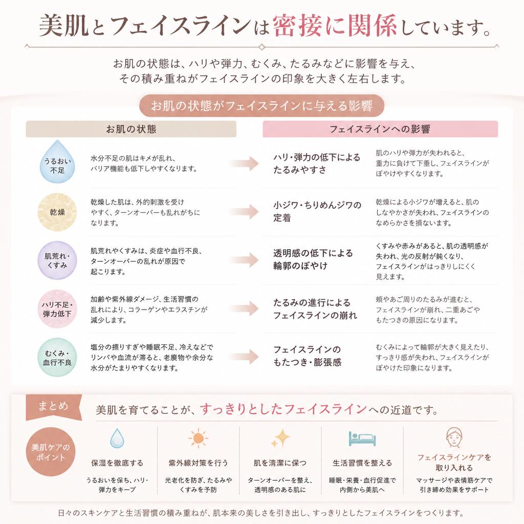 美肌とフェイスラインの関係